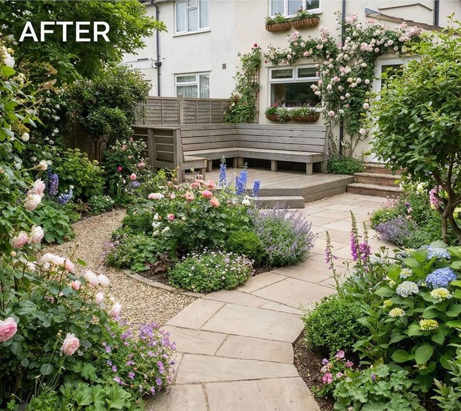 Example after: a finished courtyard garden