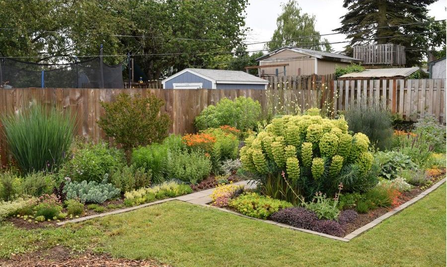 Example after: a new garden bed along a timber fence